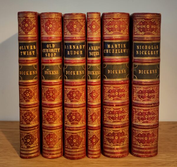 Set de șase volume cu operele lui Dickens, ediții din 1848-1850